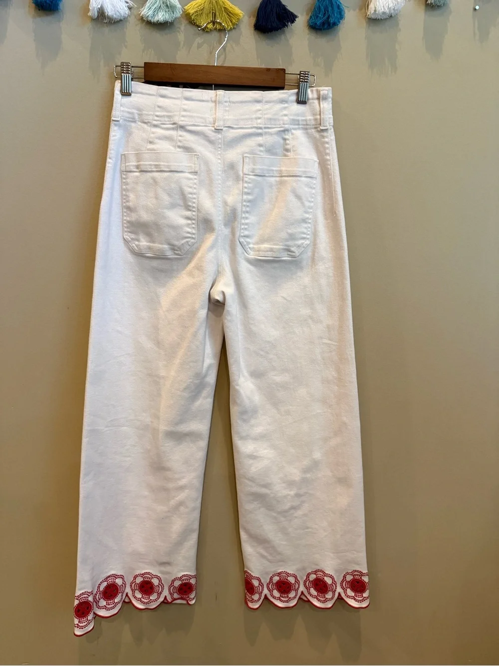 Maeve Colette Scallop-Hem High-Rise Wide Leg Cropped Jeans - Picture 10 of 16